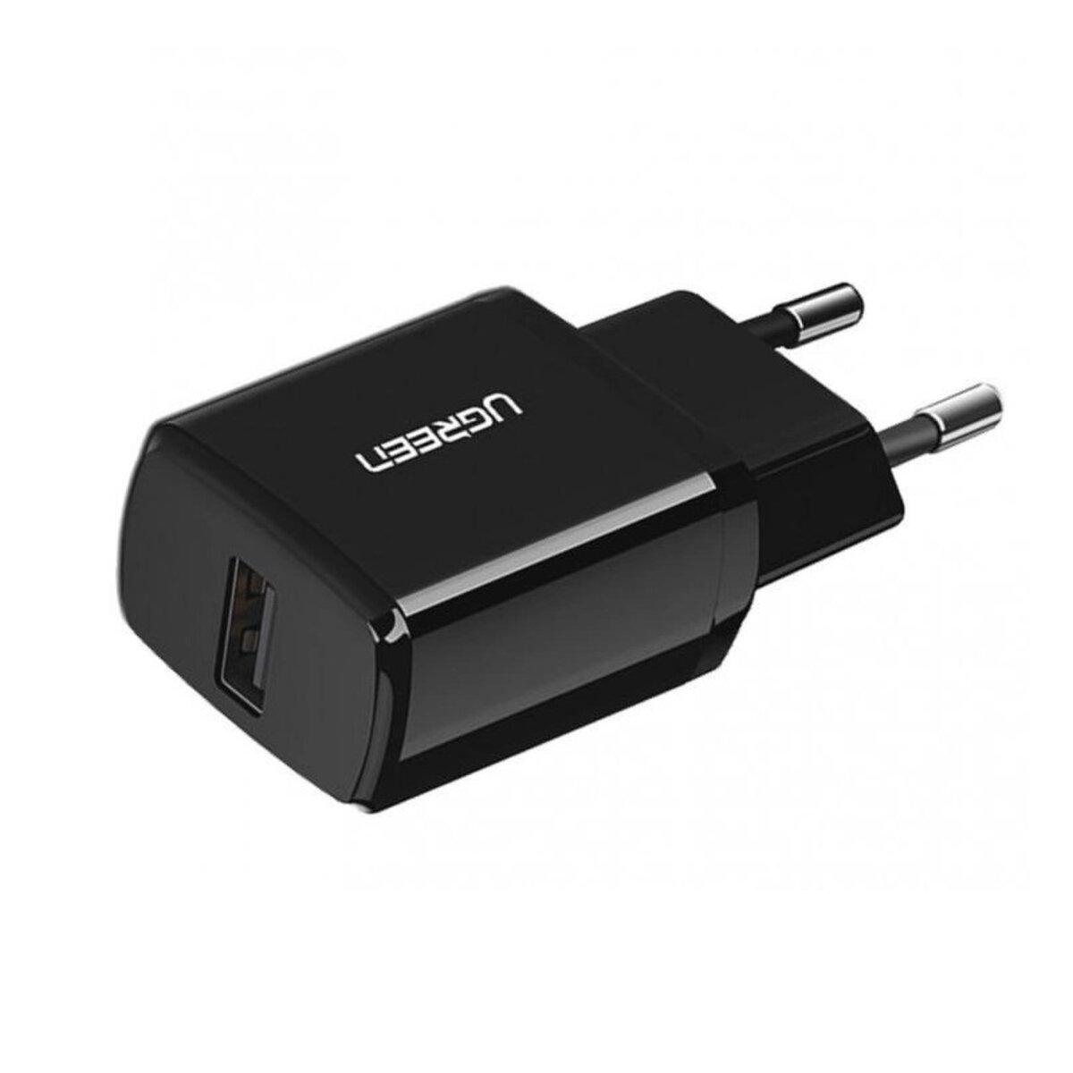 Зарядний пристрій UGREEN ED011 USB Wall Charger (Black(UGR-50459), 10W, компактний, для iPhone/Samsung, фото 1
