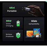 Зарядний пристрій UGREEN CD319 USB-C GaN Fast Charger 30W EU (Space Gray)(UGR-90666) з швидкою зарядкою PD30W+QC3.0, фото 6