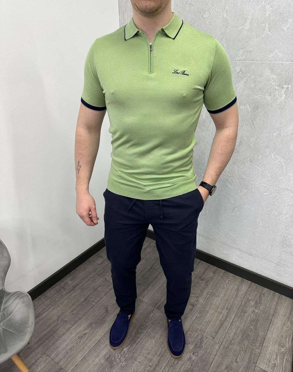Чоловіча футболка поло Loro Piana H4404 зелена