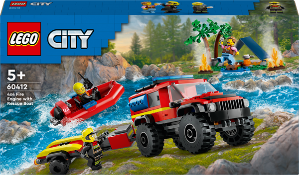 Конструктор LEGO City Пожежний позашляховик із рятувальним човном 301 деталь