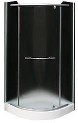Душова кабіна 90х90 см розпашна двері низький піддон матове загартоване скло