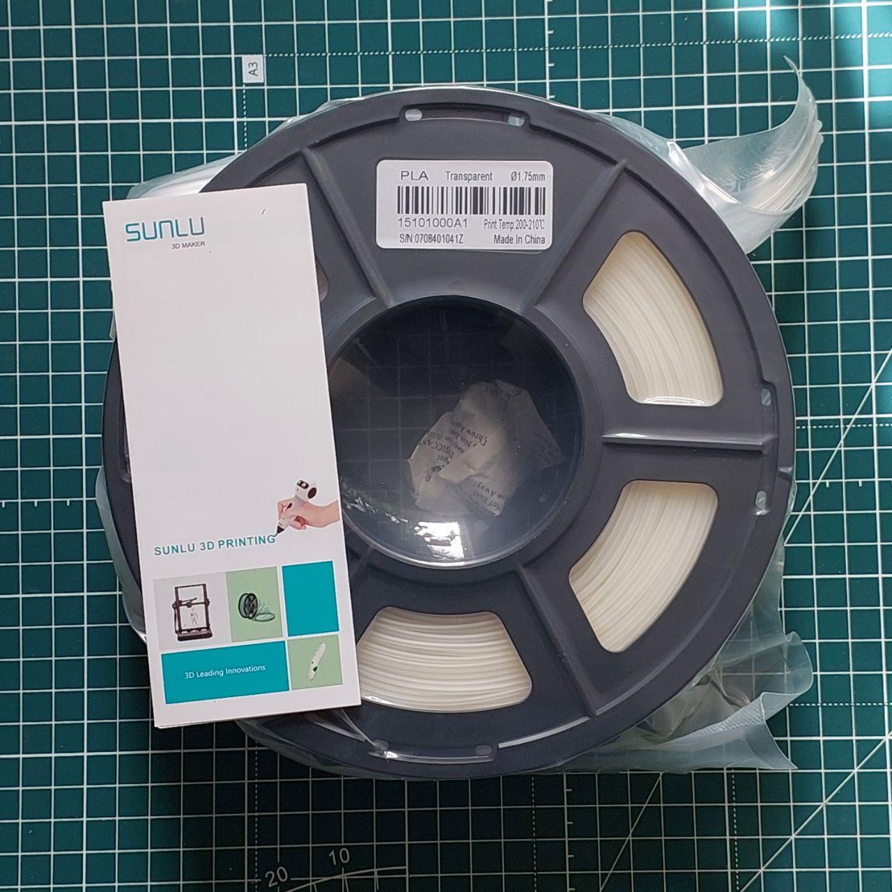 Филамент SUNLU PLA Transparent пластик для 3d печати прозрачный (ID ...