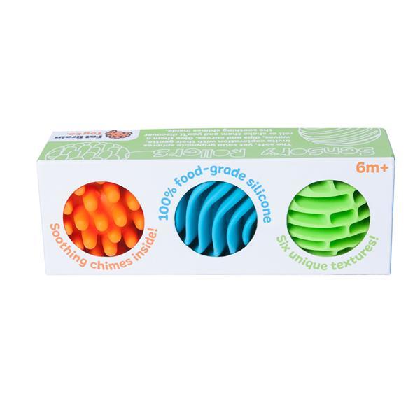 Прорізувач-брязкальце Fat Brain Toys Sensory Rollers Сенсорні кулі 3 шт.