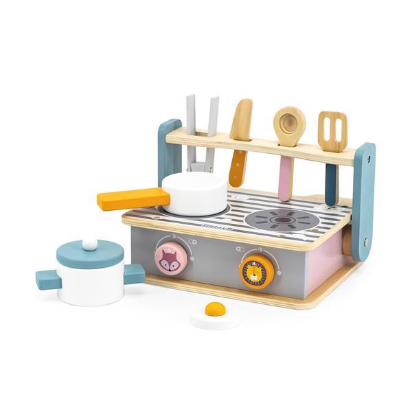 Дитяча плита Viga Toys PolarB з посудом і грилем складна