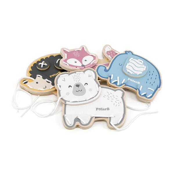 Дерев'яна шнурівка Viga Toys PolarB Звірята (44044), фото 1