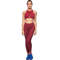 Костюм спортивный женский для фитнеса и тренировок лосины и топ V&X CO-0436 размер L цвет бордовый dl