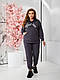 Прогулянковий костюм трикотажний з надписом, штани вільного крою на резинці, універсальні розміри, фото 3