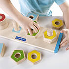 Дерев'яна логічна пірамідка Guidecraft Manipulatives Фігури на різьбі, фото 6
