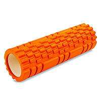 Ролер масажний циліндр (ролик мфр) 45 см Grid Combi Roller Zelart FI-6675 колір жовтогарячий dl