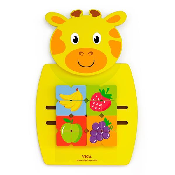 Бізіборд Viga Toys Жираф із фруктами