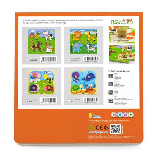 Дерев'яна рамка-вкладиш Viga Toys Звірята в Африці, фото 1