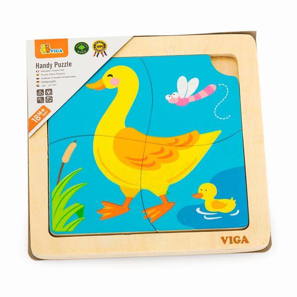 Дерев'яний мініпазл Viga Toys Качечки, 4 ел. (51314)