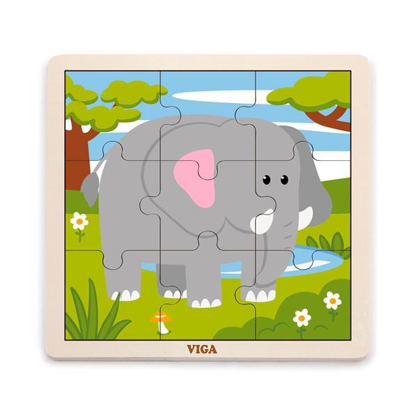 Дерев'яний пазл Viga Toys Слоник, 9 ел. (51441)