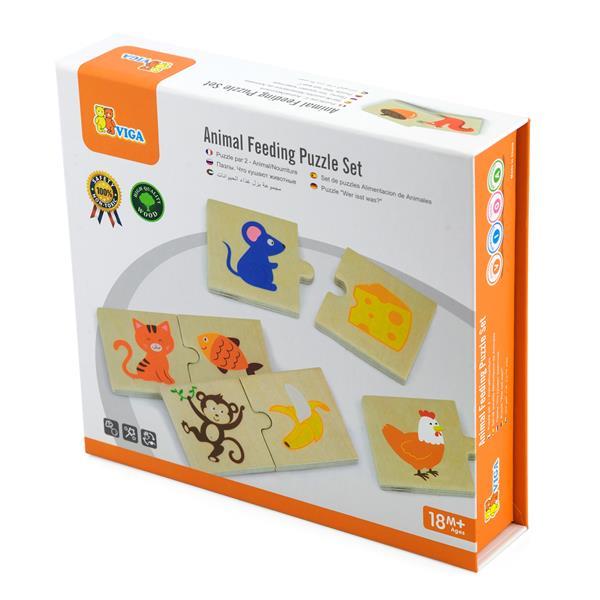 Логічний пазл Viga Toys Що їдять звірятка 24 ел, фото 1