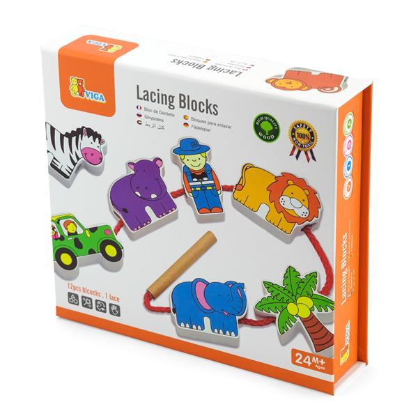 Дерев'яна шнурівка Viga Toys Зоопарк