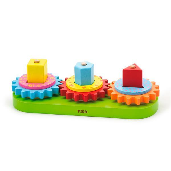 Дерев'яна пірамідка Viga Toys Шестерінки, фото 1