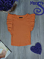 Женская футболка Zara оранжевая Размер S