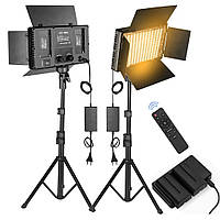 Освітлювач лампа Nagnahz LED U600 Pro відеосвітло для фото, відео 3200К - 5500К зі штативом 2,1 метр, Студійне світло.