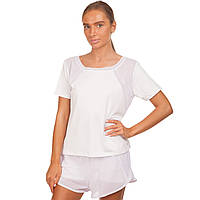 Костюм спортивный женский для фитнеса и тренировок шорты и футболка V&X TX1173-DK1174 размер M цвет белый dl
