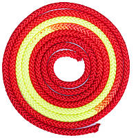 Скакалка для художественной гимнастики Zelart C-1657 цвет красный-салатовый dl