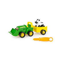 Игровой набор-конструктор John Deere Kids Трактор с ковшом и прицепом