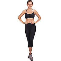 Костюм спортивный женский для фитнеса и тренировок лосины и топ V&X QK1171-WX1172 размер L цвет черный dl