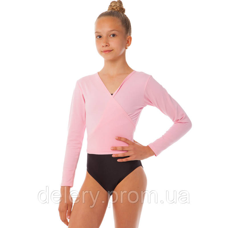 Кофта розігрівальна для гімнастики та танців Zelart CO-9030 розмір m, зріст 122-134 колір рожевий dl