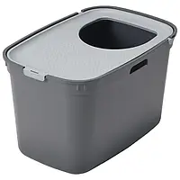 Вертикальный глубокий закрытый туалет для котов Moderna Top Cat Модерна Топ Кэт 59х39х38см серый (AG50275)