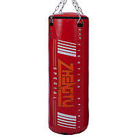 Мішок боксерський Циліндр із кільцем і ланцюгом ZHENGTU Zelart BO-2336-80 колір червоний dl