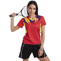 Комплект одежды для тенниса женский футболка и шорты Lingo LD-1812B размер M цвет красный dl