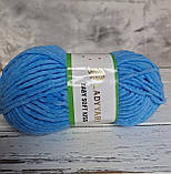 Пряжа плюшева Lady Yarn Baby Soft Kiss  блакитний, фото 2