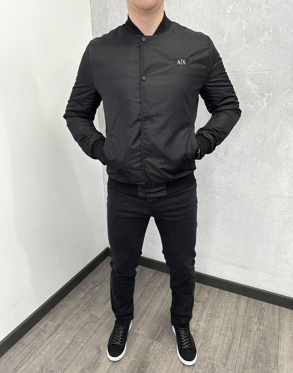 Чоловіча демісезонна куртка Armani H4386 чорна