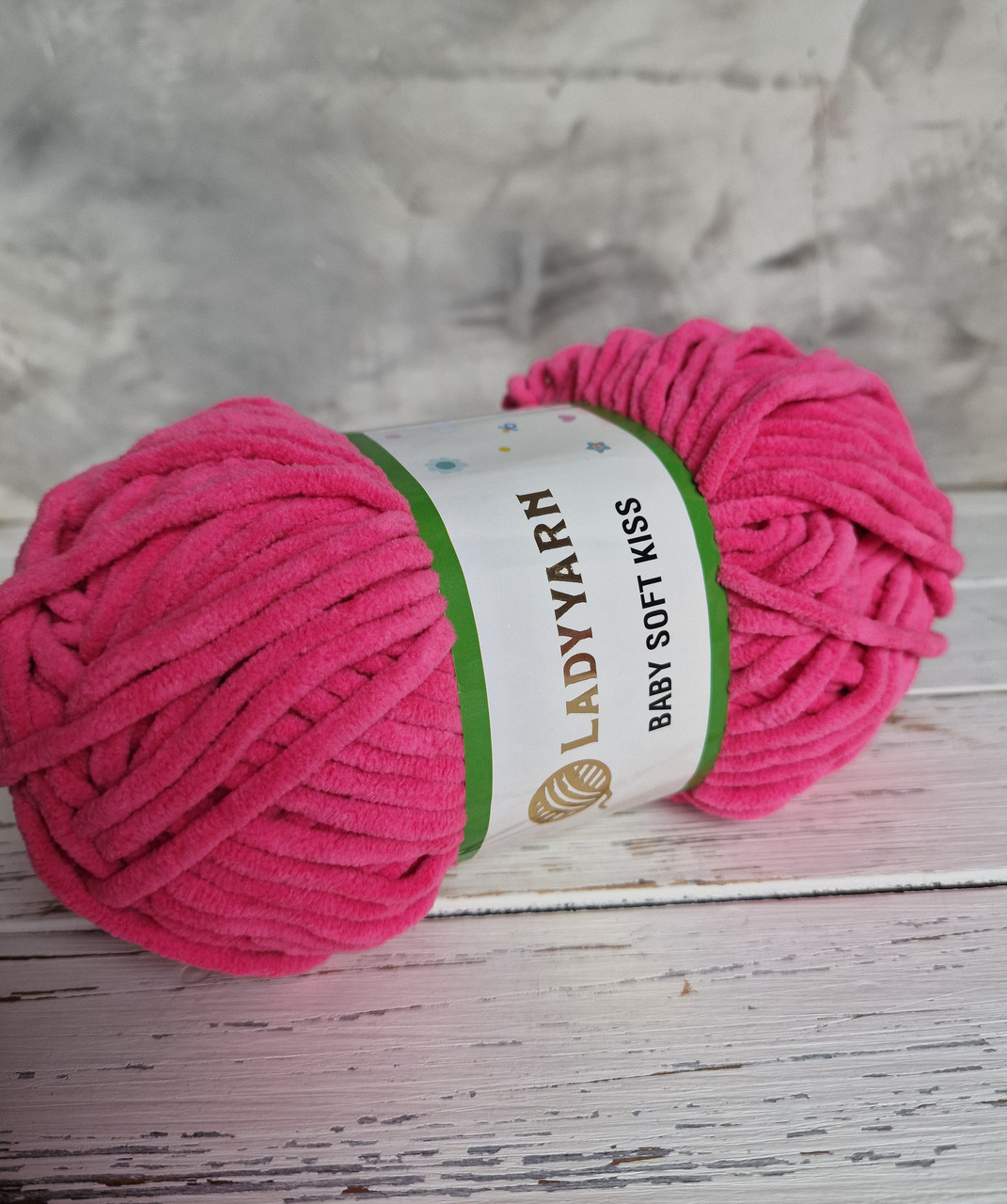 Пряжа плюшева Lady Yarn Baby Soft Kiss малиновий