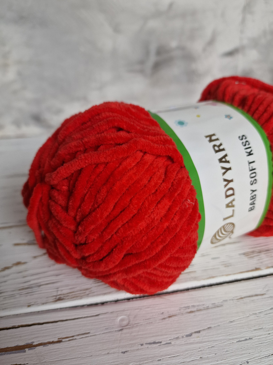 Пряжа плюшева Lady Yarn Baby Soft Kiss червоний