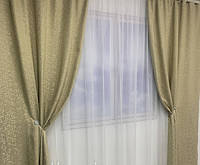 Готовые шторы Золотистые лен мармур, модные плотные портьеры для спальни и гостиной