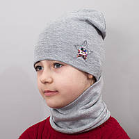Детская шапка с хомутом КАНТА "Звезда" размер 48-52 серый (OC-300) se