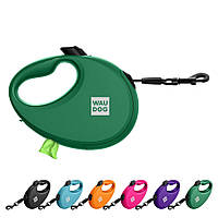Повідець-рулетка для собак WAUDOG R-leash з контейнером для пакетів, світловідбивна стрічка, S, до 12 кг, 3 м,