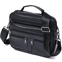 Практичная кожаная мужская сумка Vintage 20669 Черный se