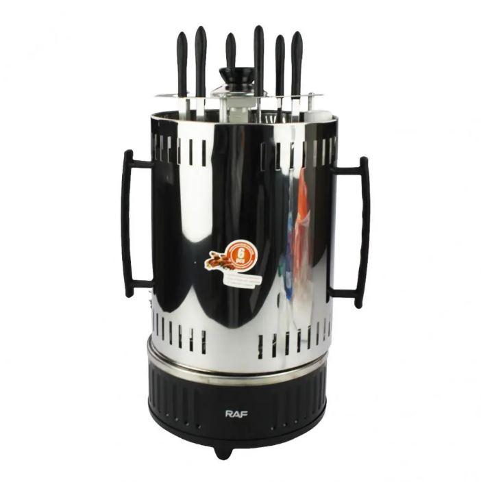 Електрошашличниця вертикальна на 6 шампурів RAF R.8612 1000Вт Шашличниця електрична побутова, фото 1