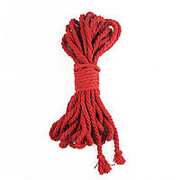 Хлопковая веревка BDSM 8 метров, 6 мм, цвет красный se
