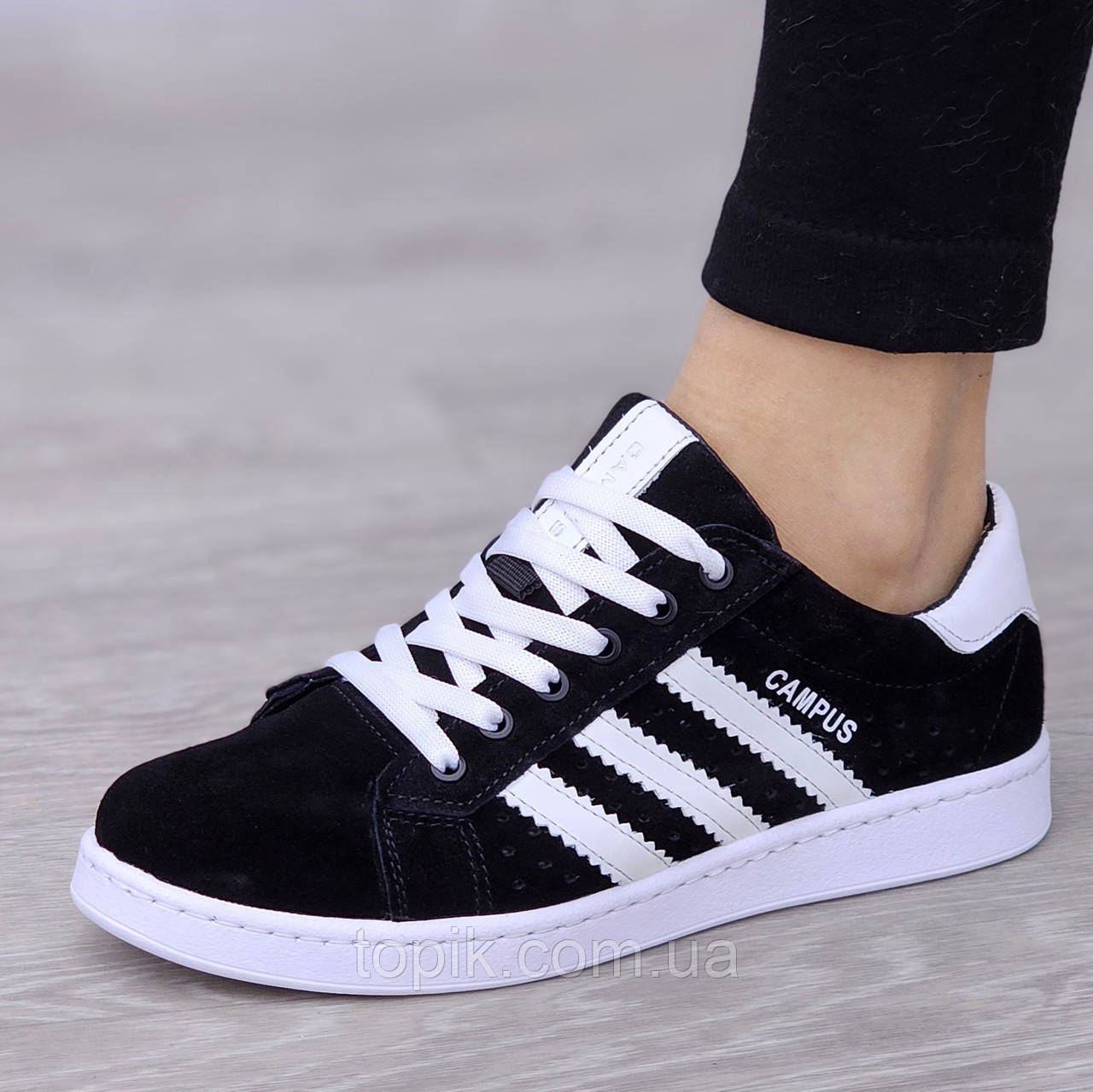 Кросівки жіночі замшеві чорні весна літо легкі модні Кроссовки женские замшевые черные весна лето легкие модные (Код: 3395), фото 1