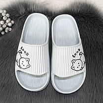 Шльопанці сланці жіночі піна світло-блакитні з котиком 4411, фото 3