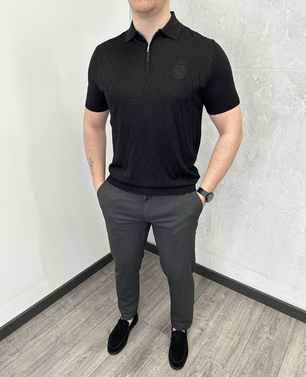 Чоловіча футболка поло Billionaire H4379 чорна