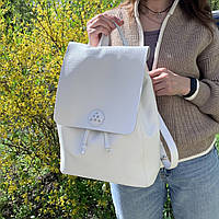 661-1 Натуральная кожа Городской А-4+ рюкзак кожаный белый рюкзак женский из натуральной кожи белый А4+