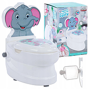 Дитячий горщик у вигляді туалету зі зйомним резервуаром Pilsan 07-566 Слоненя спинка знімний горщик тримач для паперу звуки