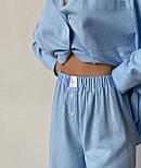 Жіночий лляний костюм-двійка - сорочка та брюки, фото 5