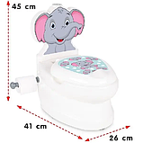 Дитячий горщик унітаз Pilsan спинка знімний горщик тримач для паперу звуки води підсвічування, фото 5