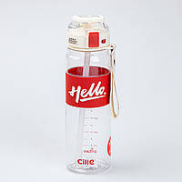 Бутылка для воды спортивная 860 мл тритан с ремешком и ручкой Hello Красная