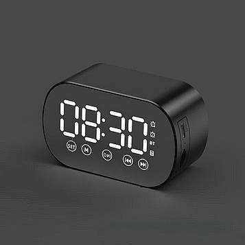 Будильник із радіо Clock Bluetooth Digital Speaker дзеркальний годинник музичним будильником, годинник колонка (ST)
