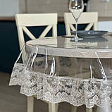 Скатертина силіконова з мереживом Blumarine, колір: капучино (Під замовлення, або стандартний розмір), фото 2